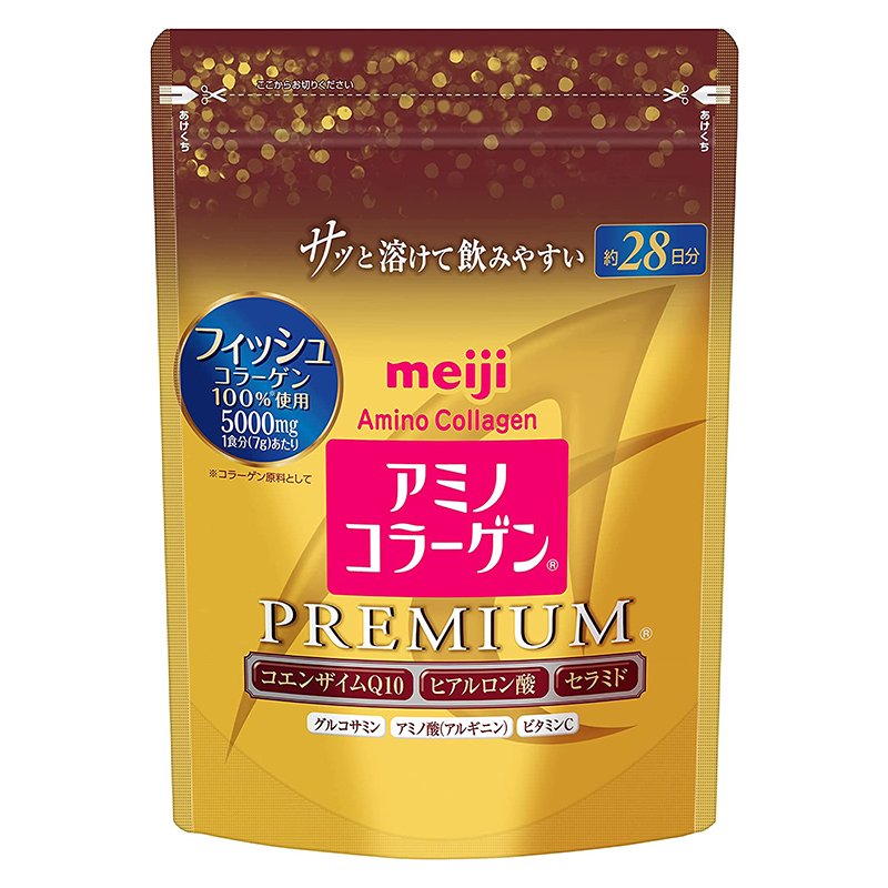 Амино коллаген c Гиалуроновой кислотой и Коэнзимом в порошке Q10 Meiji Premium